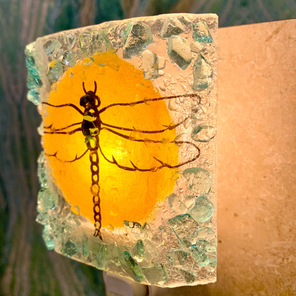 Recycled Glass Night Light - Dragonfly