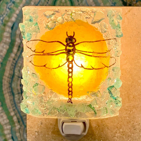 Recycled Glass Night Light - Dragonfly