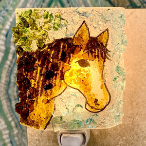 Recycled Glass Night Light - Horse