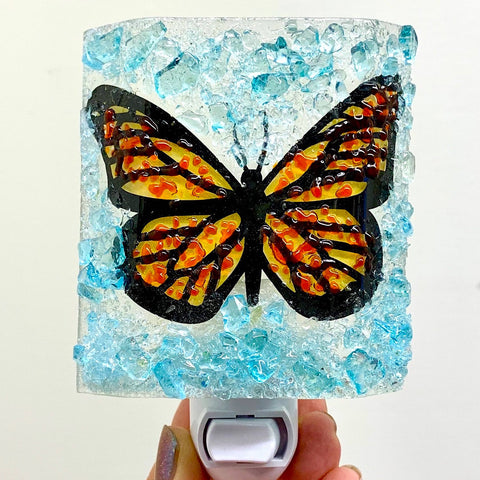 Recycled Glass Night Light - Monarch