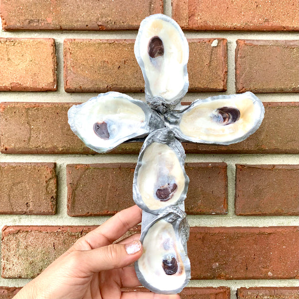 Artisan Made Oyster Shell Cross