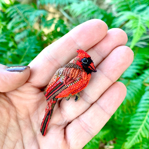 Red Cardinal Brooch Pin