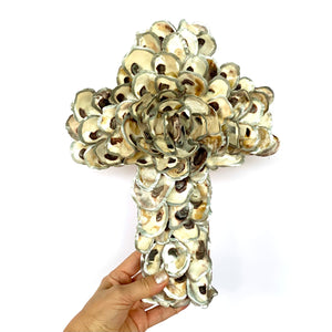 Blooming Oyster Shell Cross - Silver