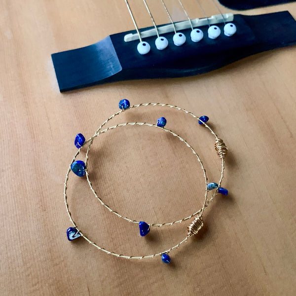 Recycled Guitar String Gemstone Bangles