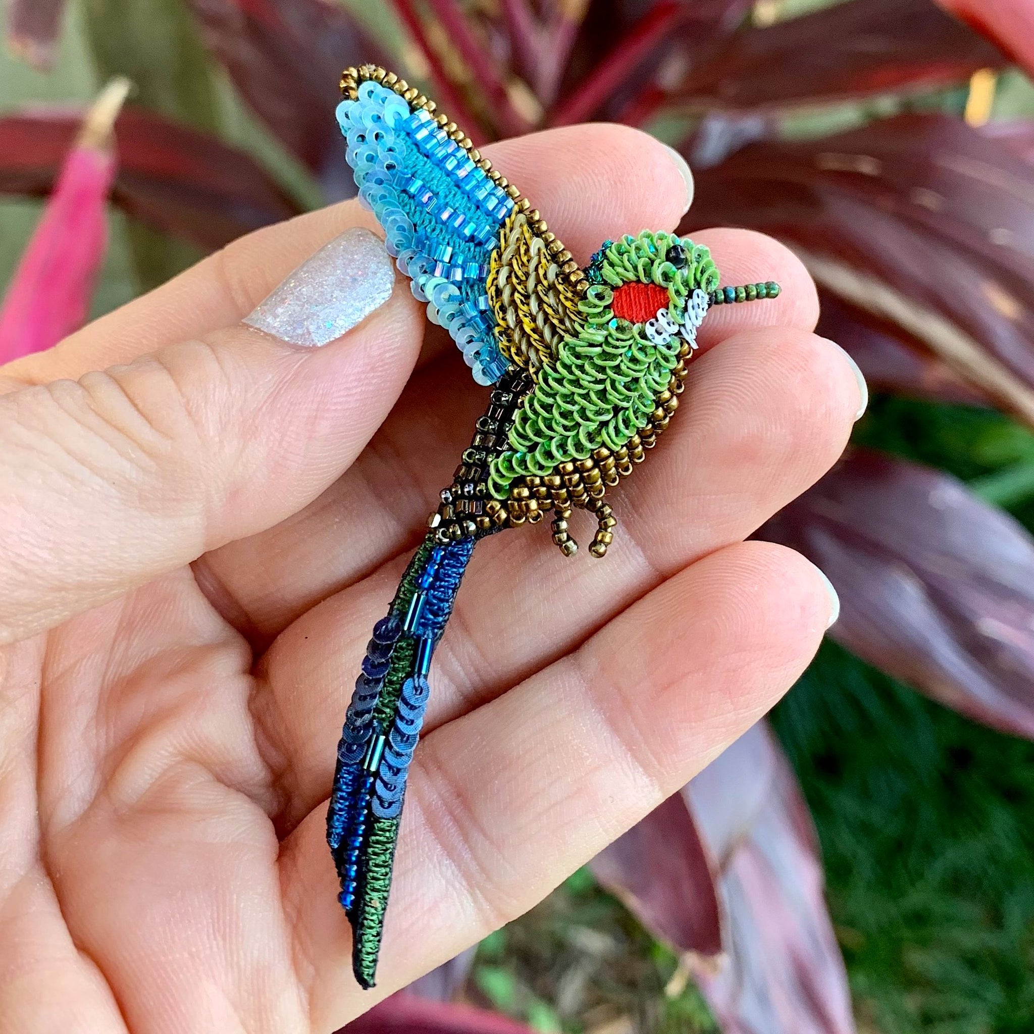 Tropical Hummingbird Brooch Pin