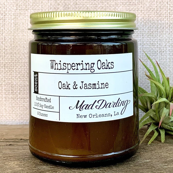 "Whispering Oaks" Oak & Jasmine Soy Candle