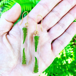 Tiny Fern Double Leaf Earrings